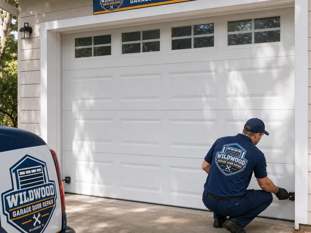 Garage door fully closed with the opener light on after travel settings were adjusted